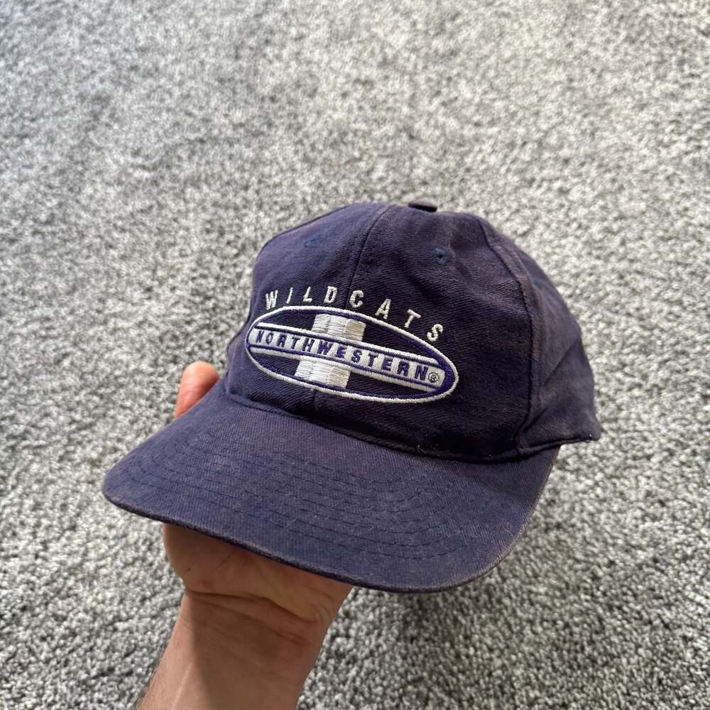 Vintage Northwestern Wildcats The Game Snapback Hat 90s NCAA Green Under Brim Ma